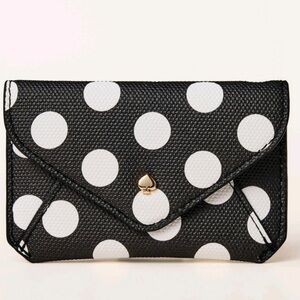 Kate Spade Black and White Polka Dot Envelope Card Case
